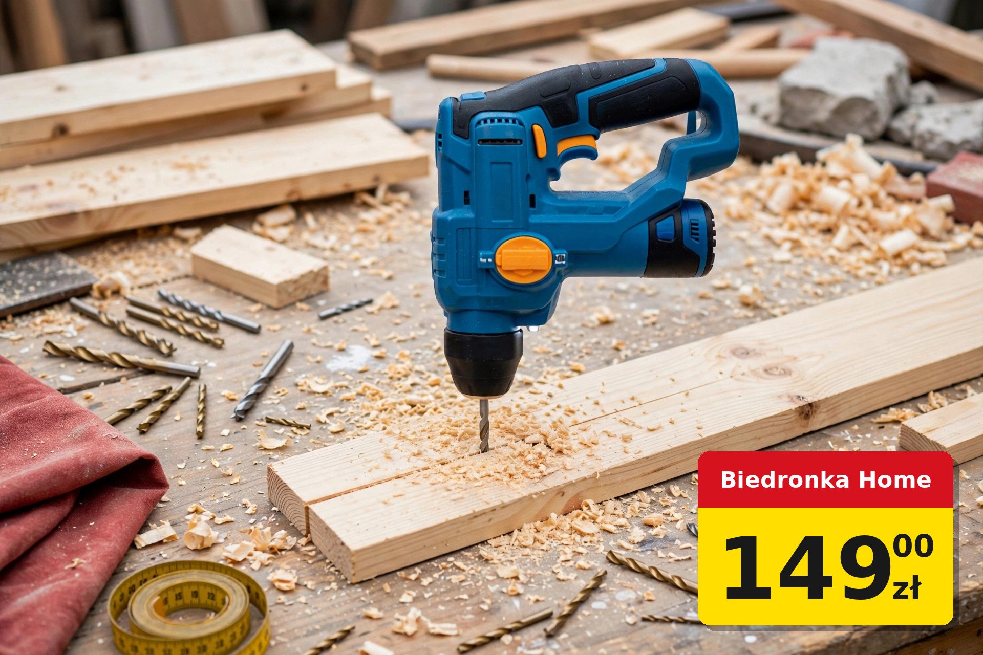 Młotowiertarka NITEO 12V z akcesoriami w Biedronka Home za 149 zł